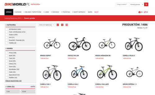 Katalog bikeworld.pl kategoria rowery gravel